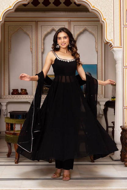 Mehrunisa  Nazaakat  Midnight Magic  Black Anarkali Set