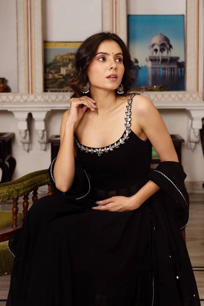 Mehrunisa  Nazaakat  Midnight Magic  Black Anarkali Set