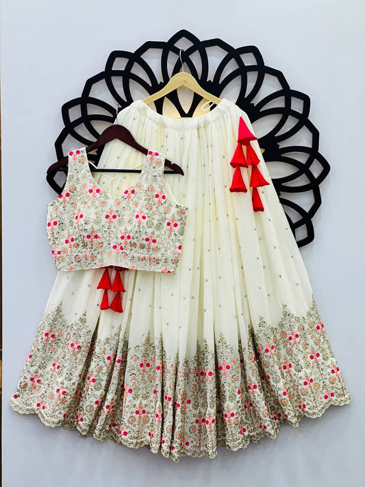 nooraniyat white lehenga Set