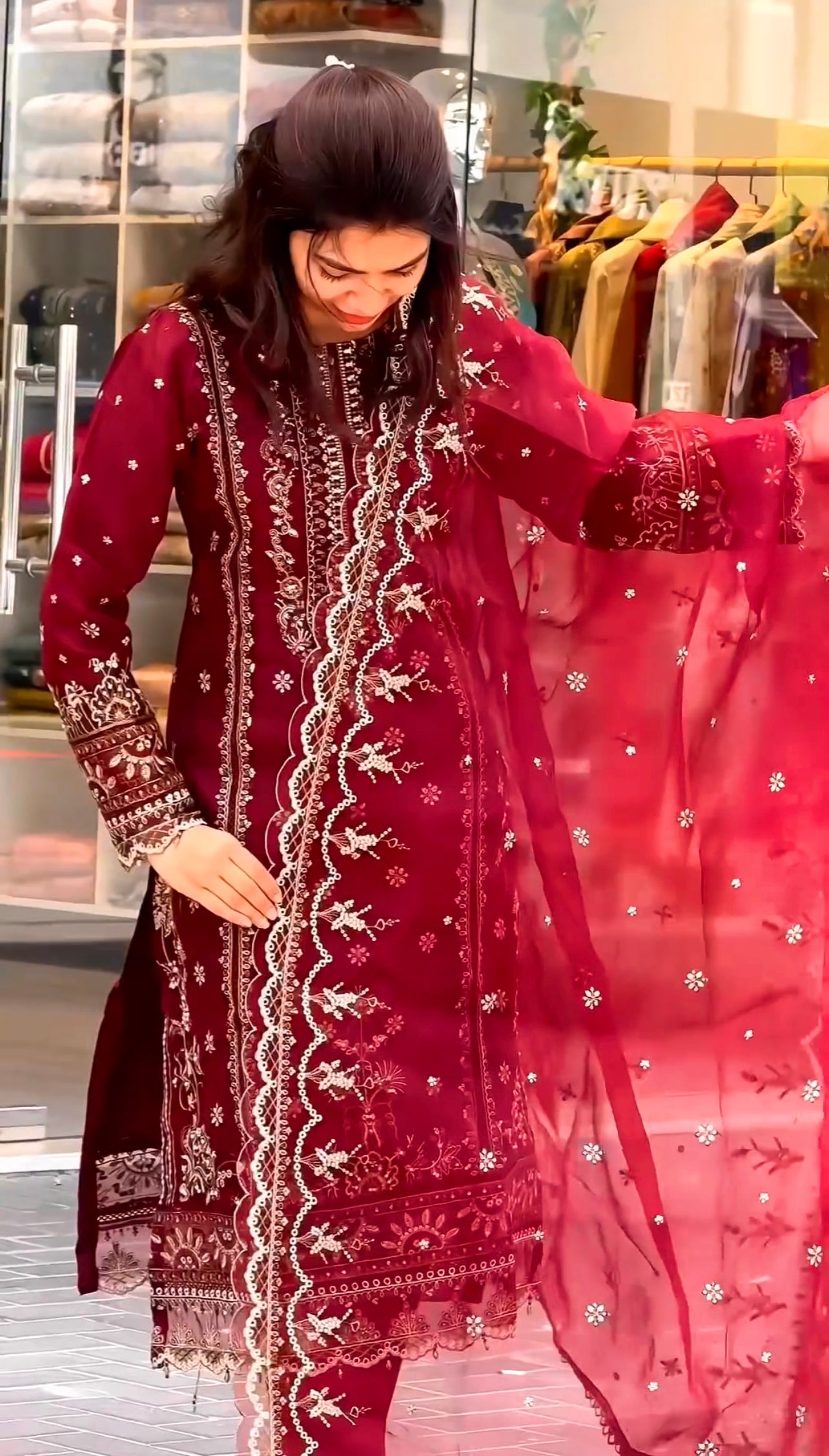 💥*Launching New Designer Party Wear Look Organza Pure Pakistani Suit , Pant and Dupatta*👌❤️