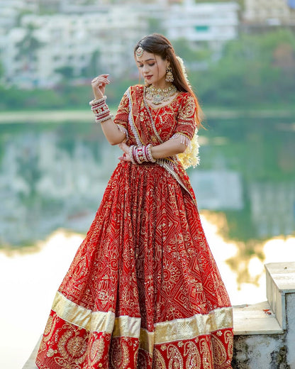 Raasrang Royal Zari Embroidered Navratri Lehenga Set