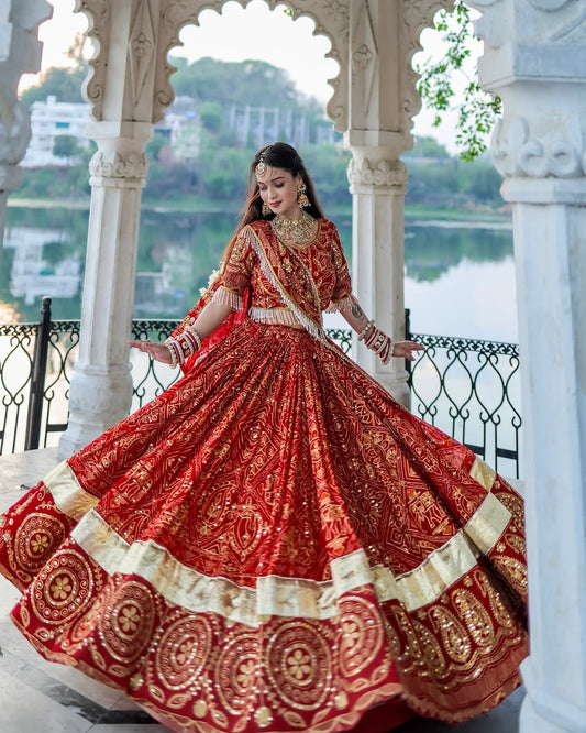Raasrang Royal Zari Embroidered Navratri Lehenga Set