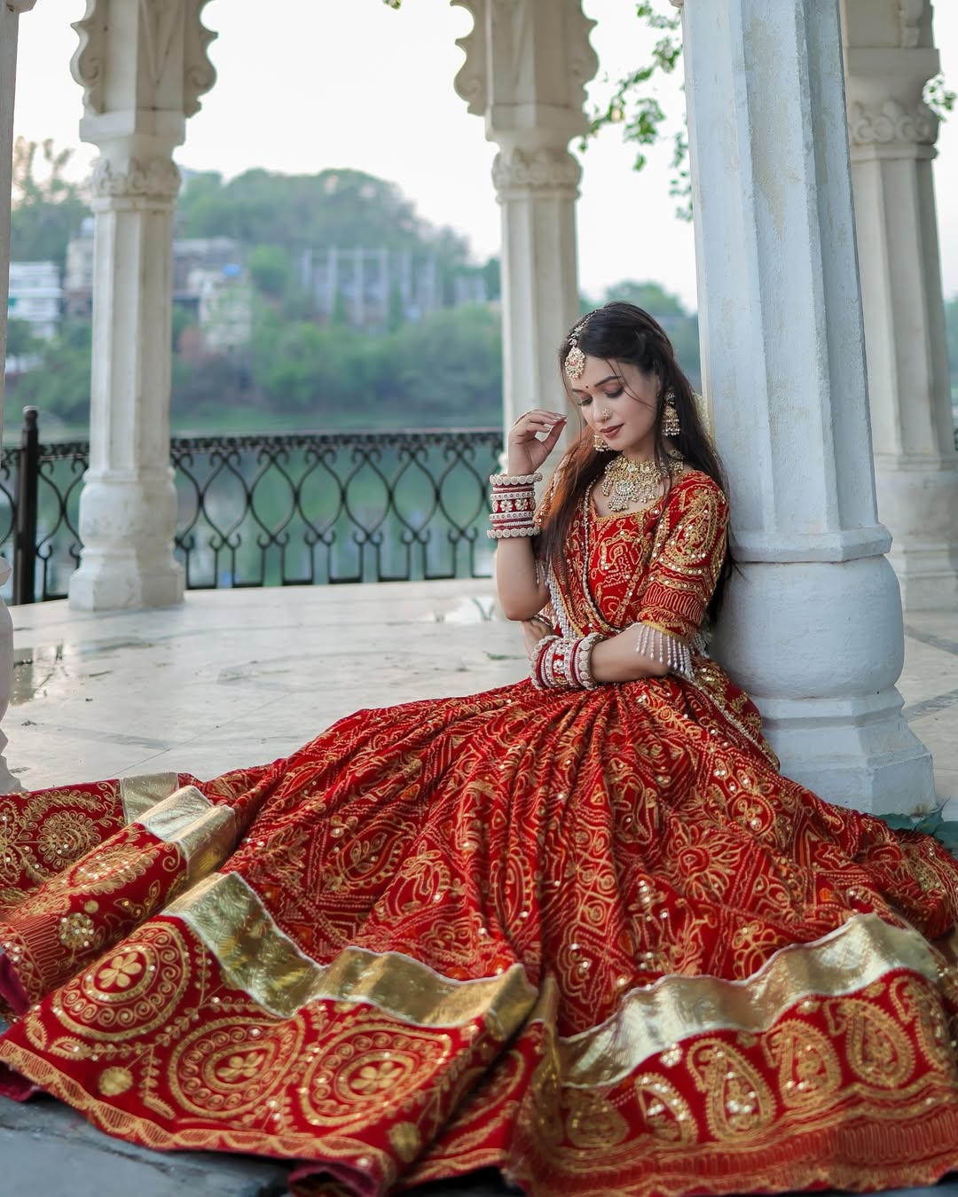 Raasrang Royal Zari Embroidered Navratri Lehenga Set