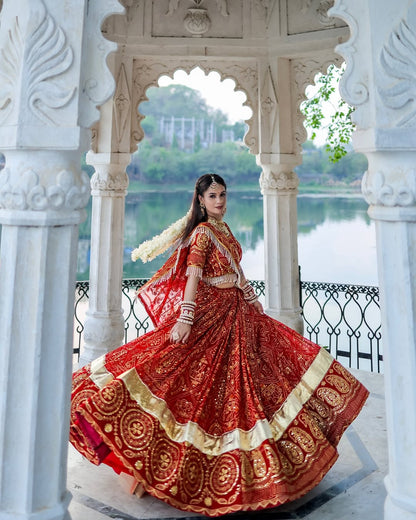 Raasrang Royal Zari Embroidered Navratri Lehenga Set