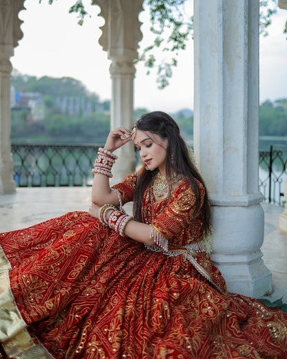 Raasrang Royal Zari Embroidered Navratri Lehenga Set