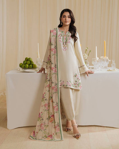 Aayat Elegance Cream Embroidered Kurta Set