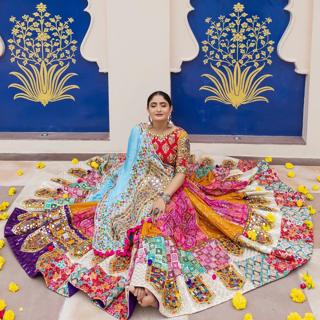 Beautiful Handwork with Real Mirror Work  Cotton Lehenga Choli