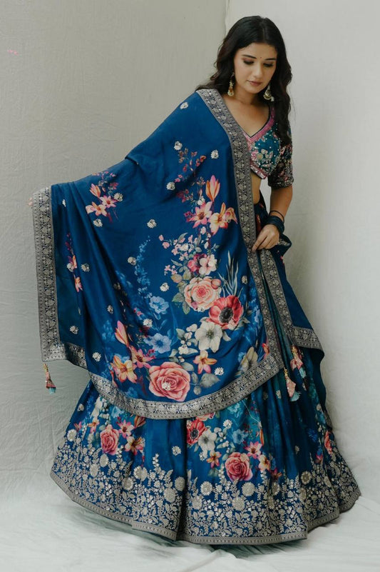 Inara Nevu Blue lehenga set