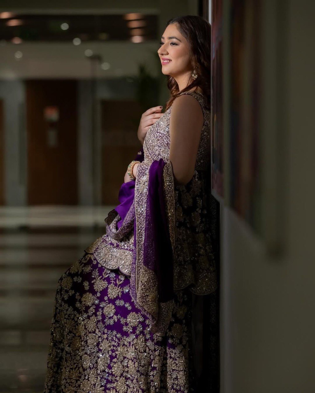 Royal Purple Embroidered Designer Sharara Set