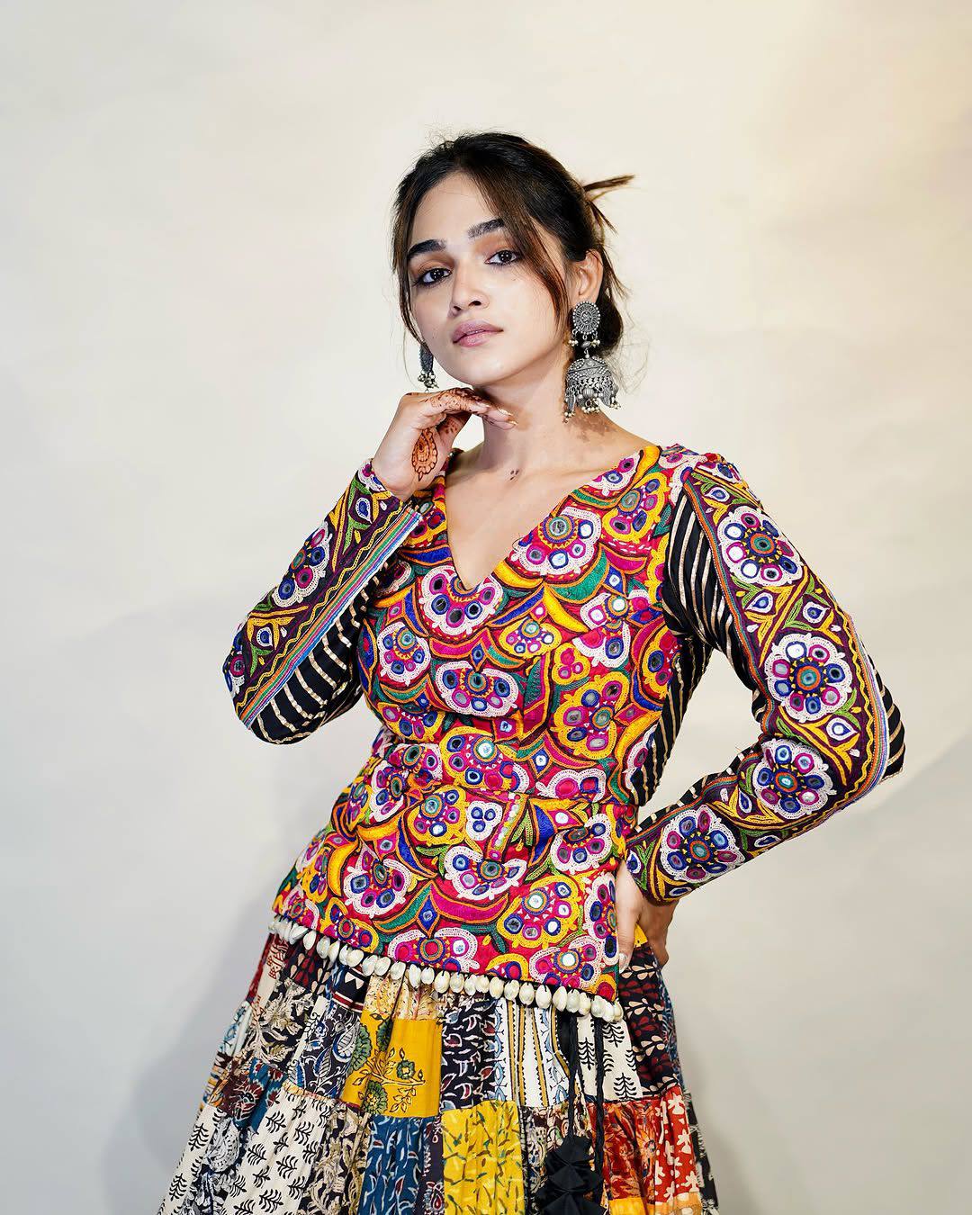Kashvi Multicolor Handcrafted Patchwork Navratri Lehenga