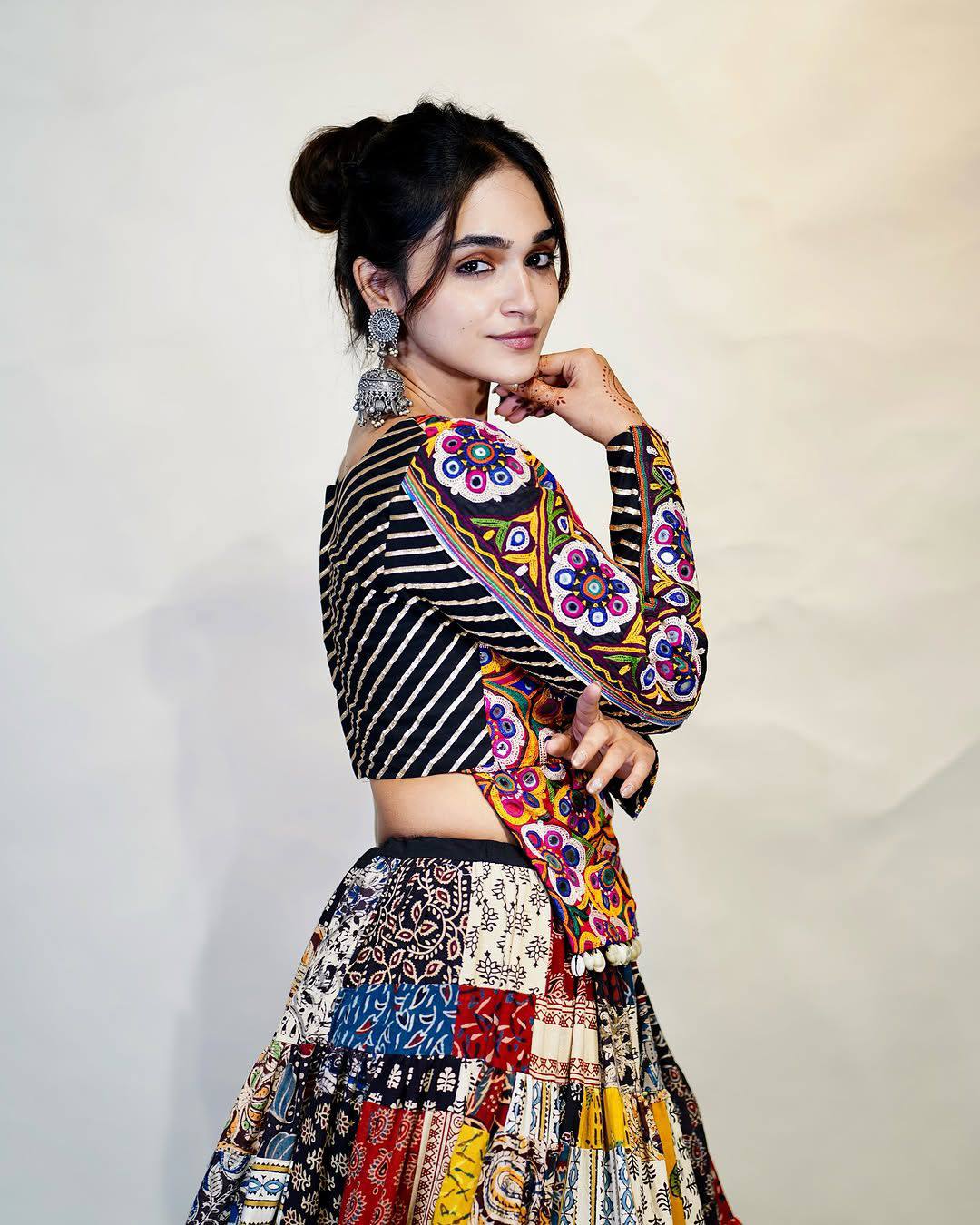 Kashvi Multicolor Handcrafted Patchwork Navratri Lehenga