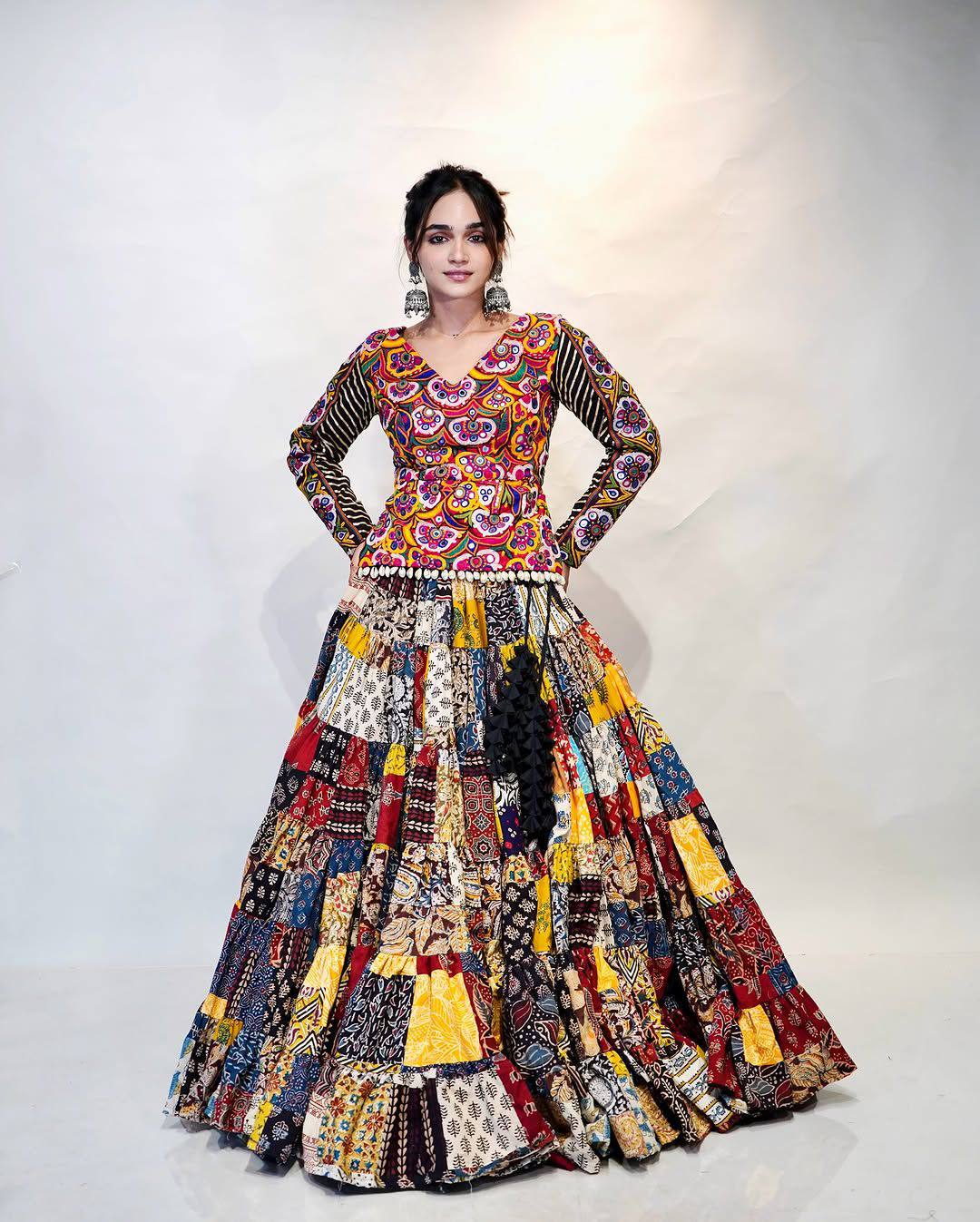 Kashvi Multicolor Handcrafted Patchwork Navratri Lehenga